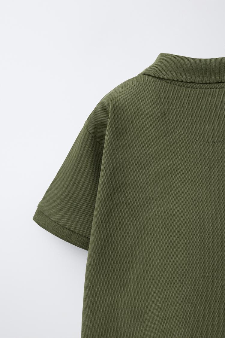 PIQUE COTTON SHORT SLEEVE POLO - MUSK GREEN