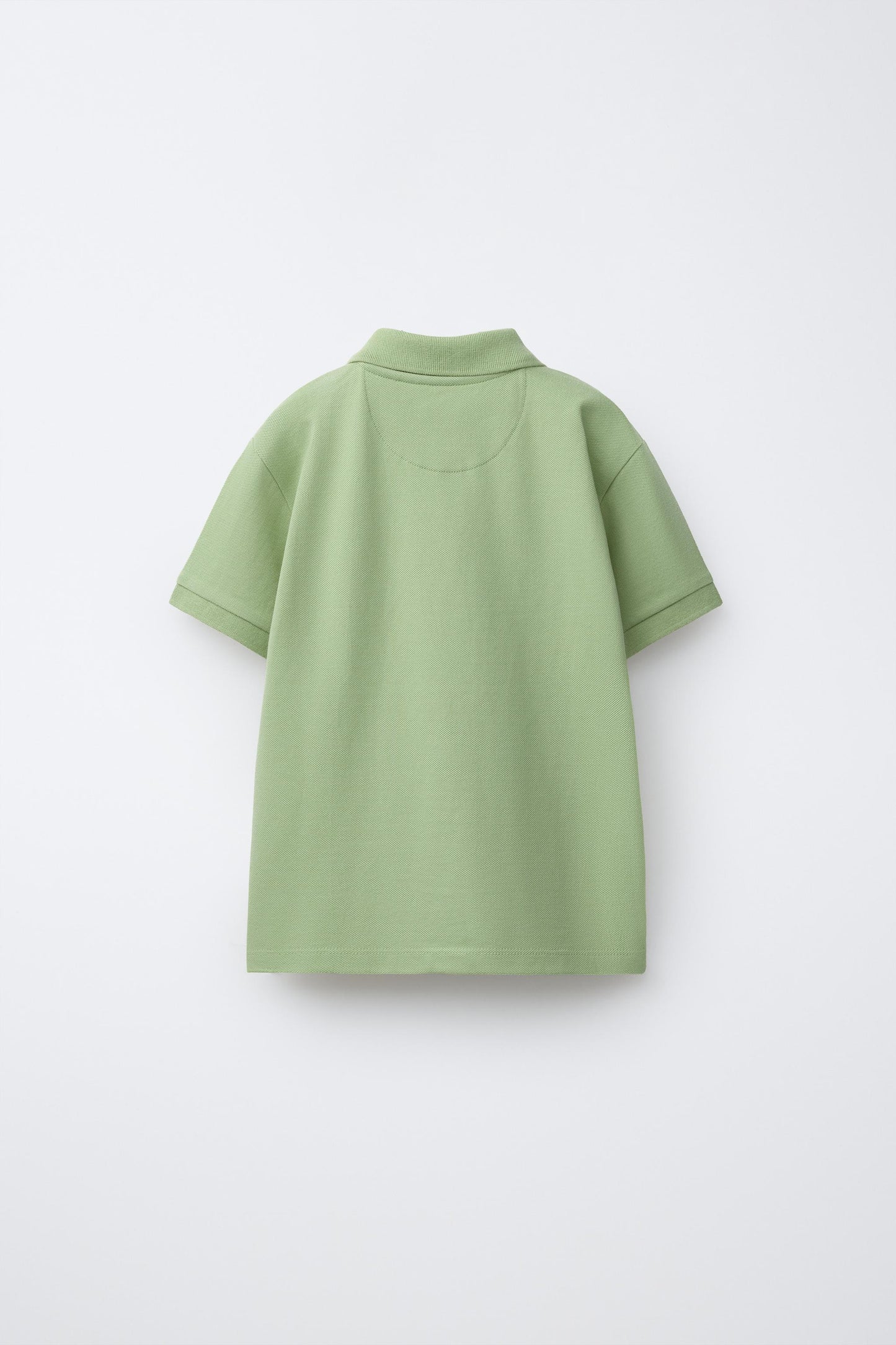 PIQUE COTTON SHORT SLEEVE POLO - LIGHT GREEN