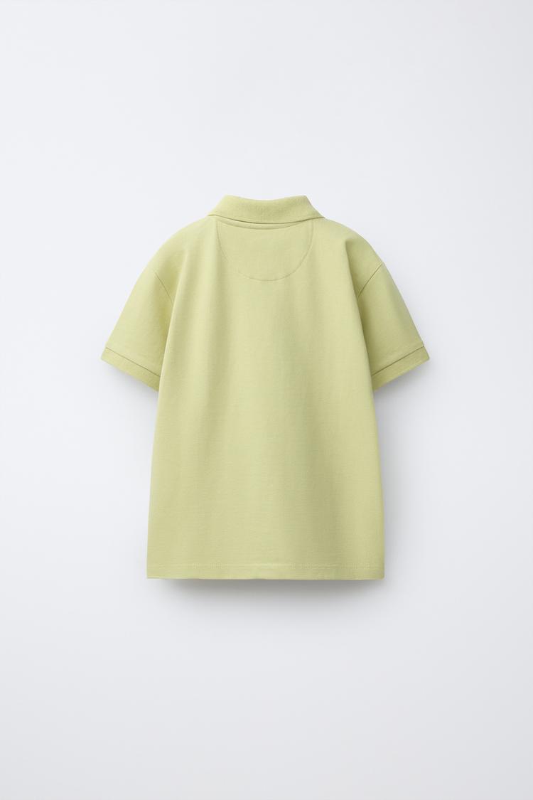 PIQUE COTTON SHORT SLEEVE POLO - PALE YELLOW