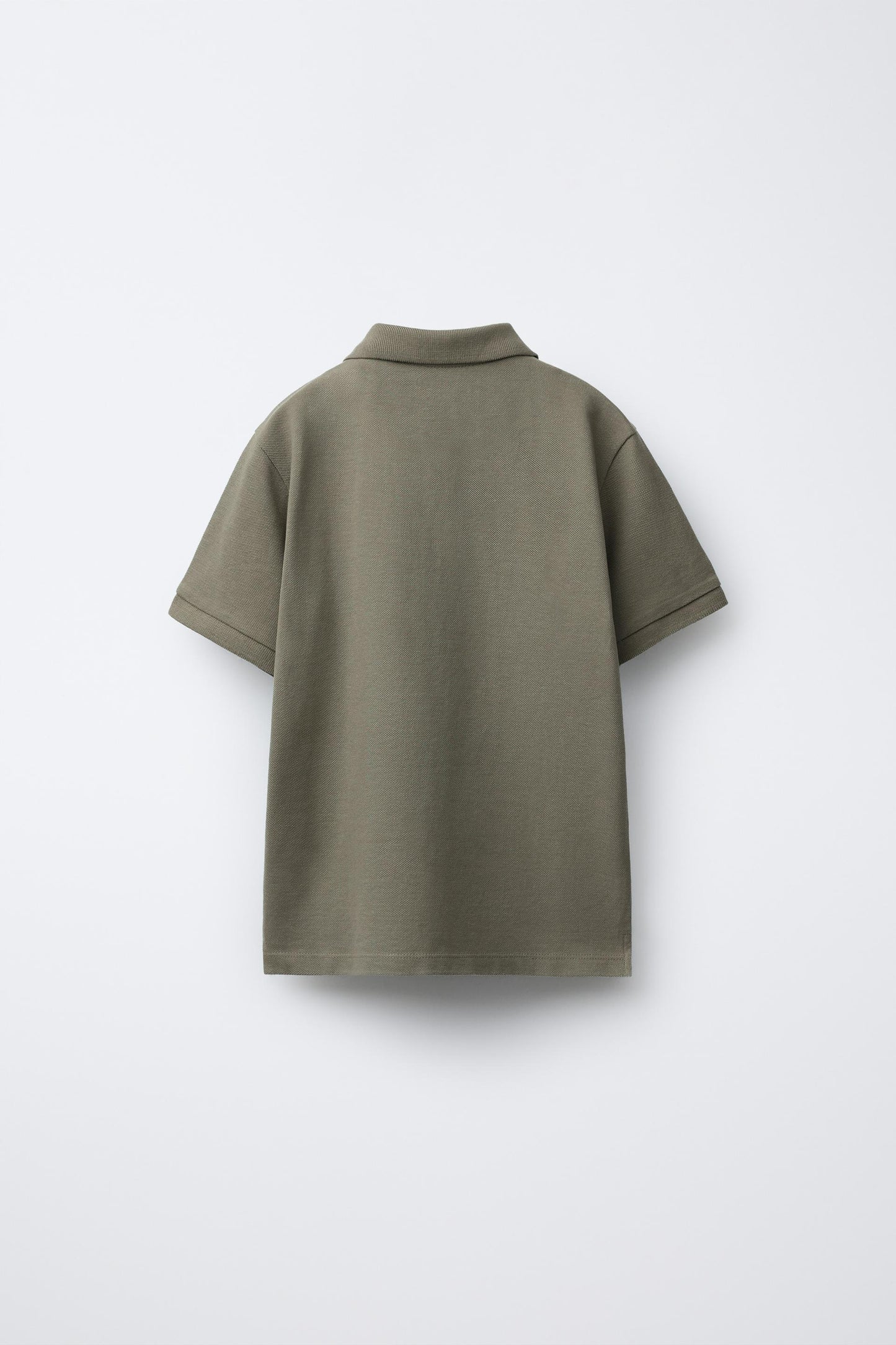 PIQUE COTTON SHORT SLEEVE POLO - OLIVE GREEN