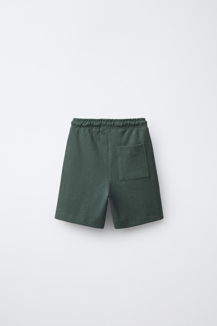 ACTIVE COTTON SHORTS - FOREST GREEN