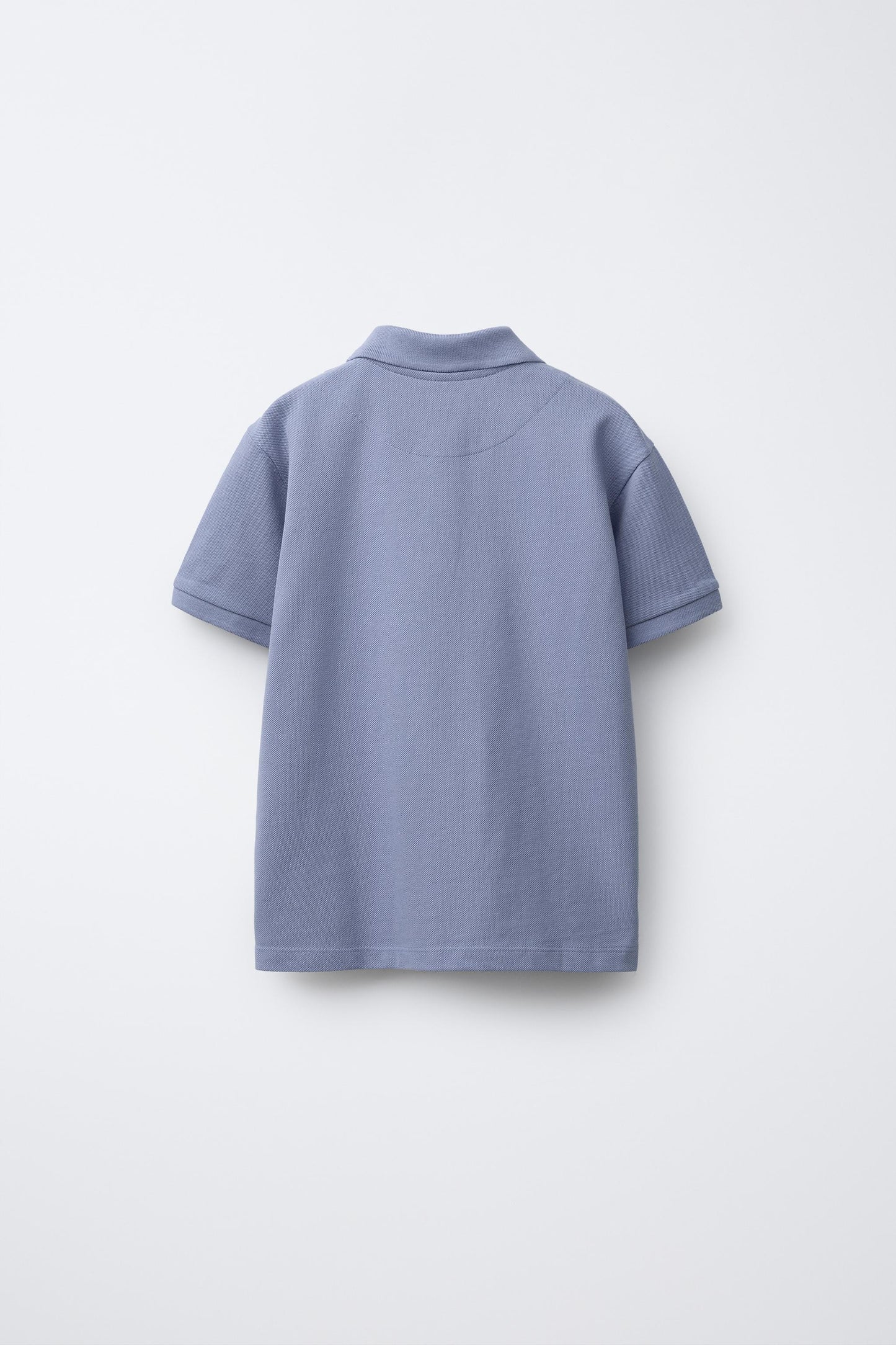 PIQUE COTTON SHORT SLEEVE POLO - PALE BLUE