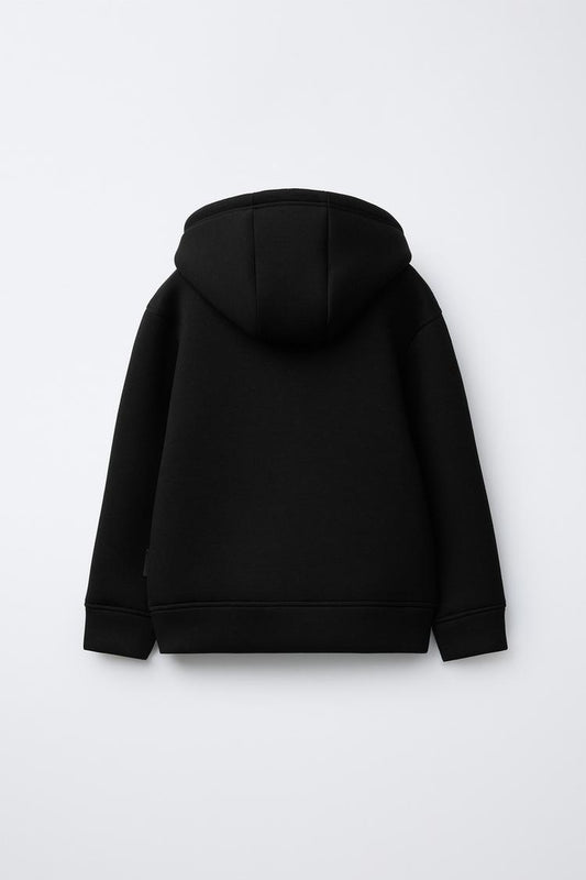 ZIP UP HOODIE - BLACK