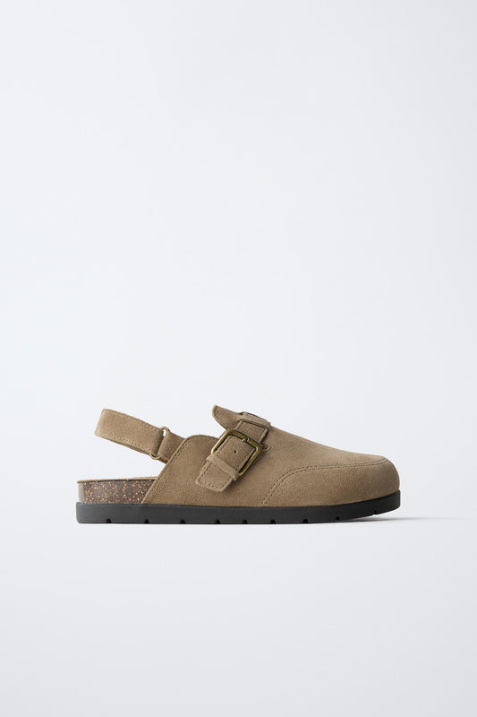 CORK FOOTBED SANDALS - BROWN