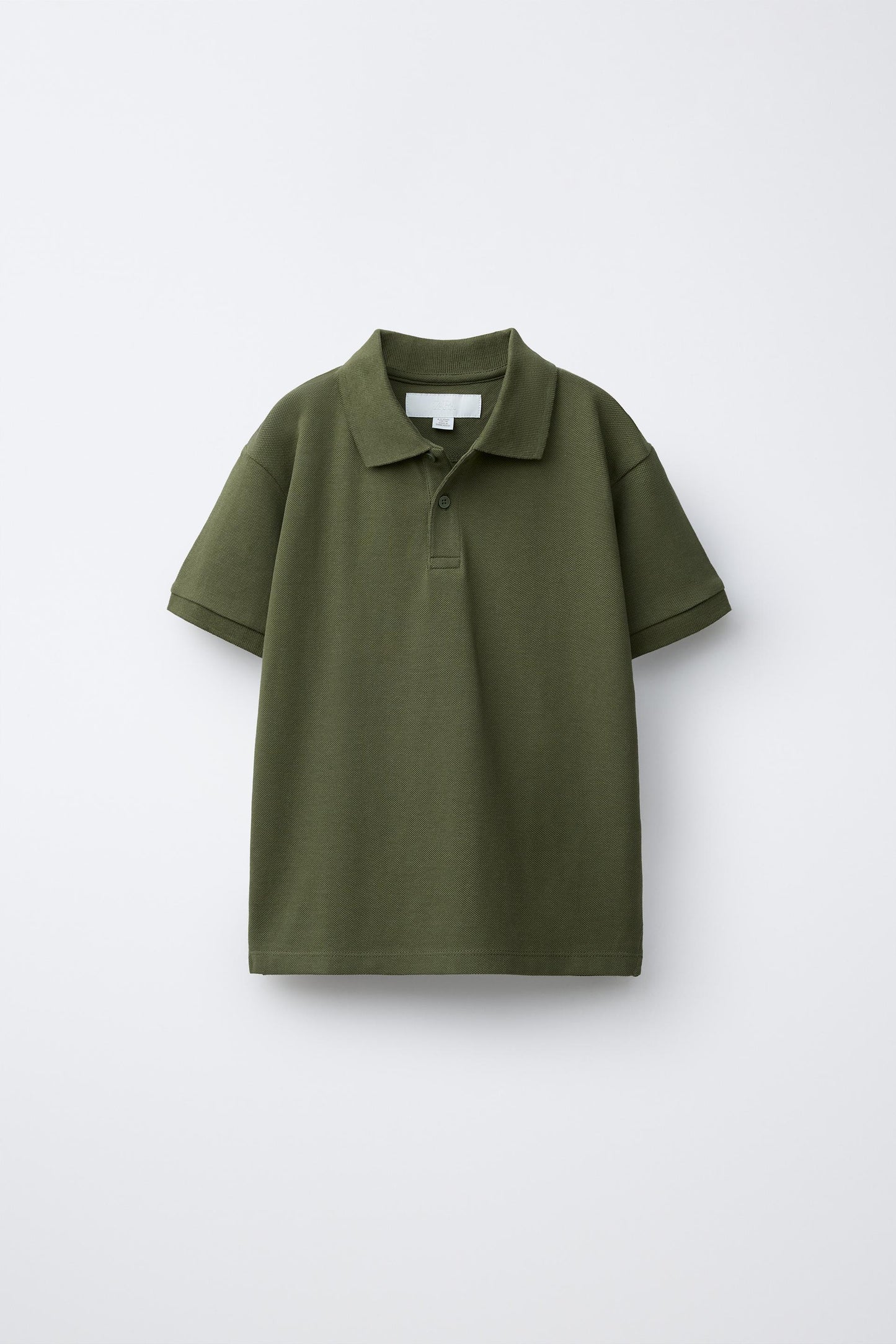 PIQUE COTTON SHORT SLEEVE POLO - MUSK GREEN