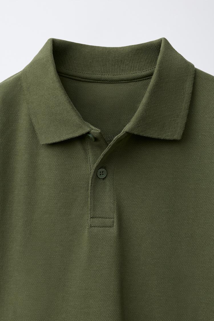 PIQUE COTTON SHORT SLEEVE POLO - MUSK GREEN