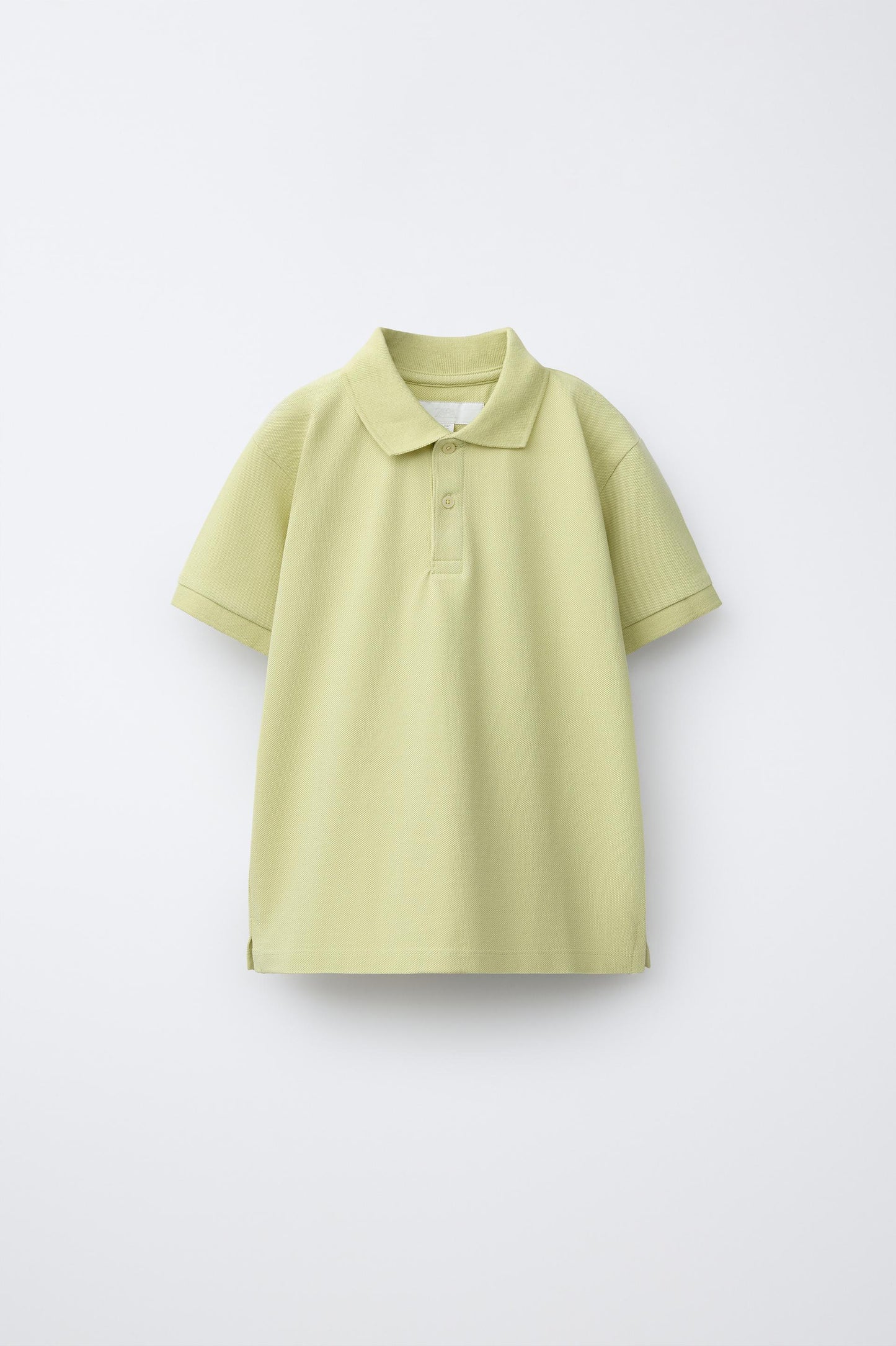 PIQUE COTTON SHORT SLEEVE POLO - PALE YELLOW