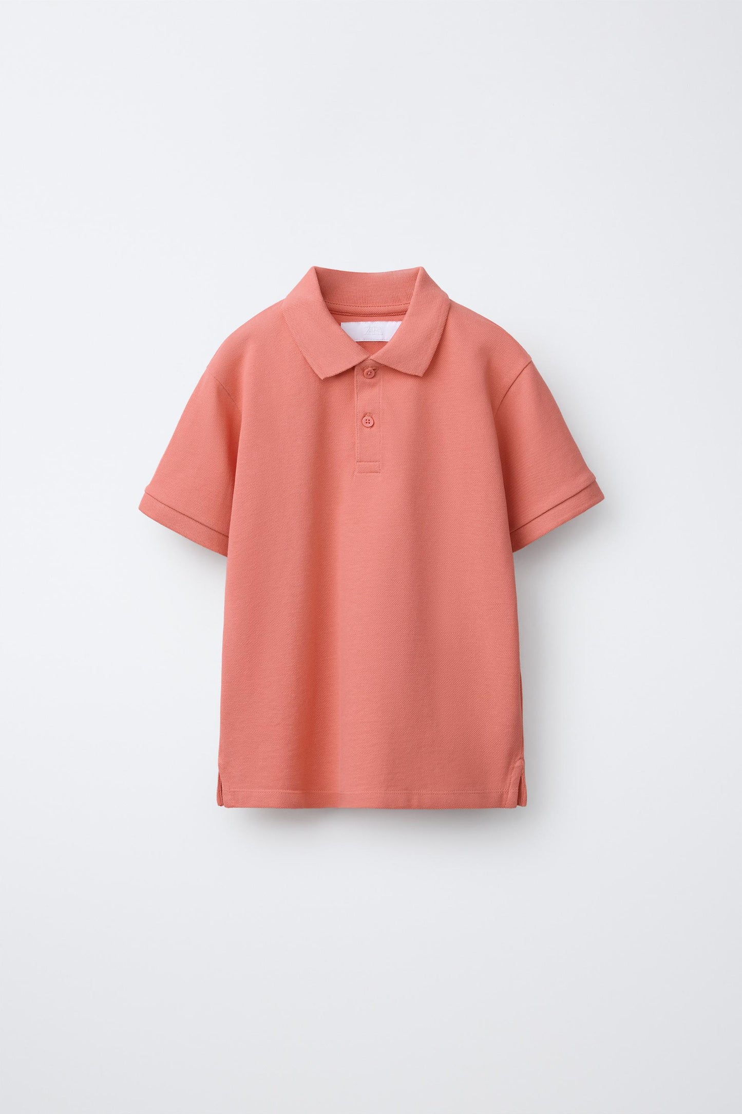 PIQUE COTTON SHORT SLEEVE POLO - PINK