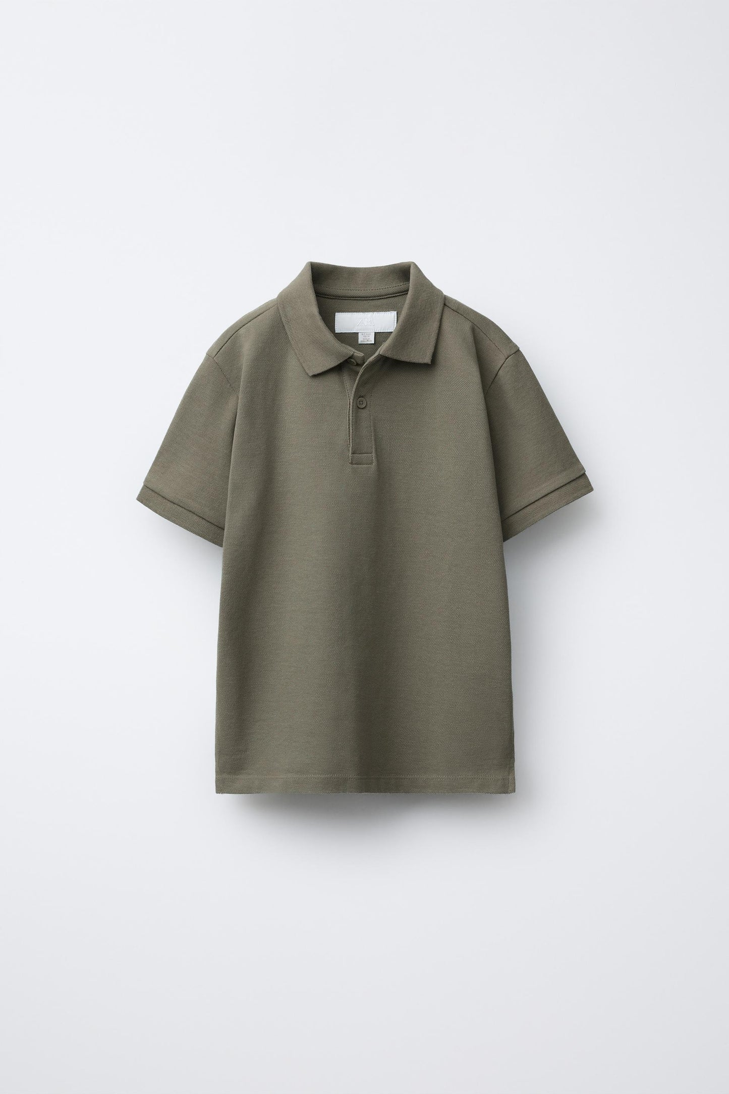 PIQUE COTTON SHORT SLEEVE POLO - OLIVE GREEN