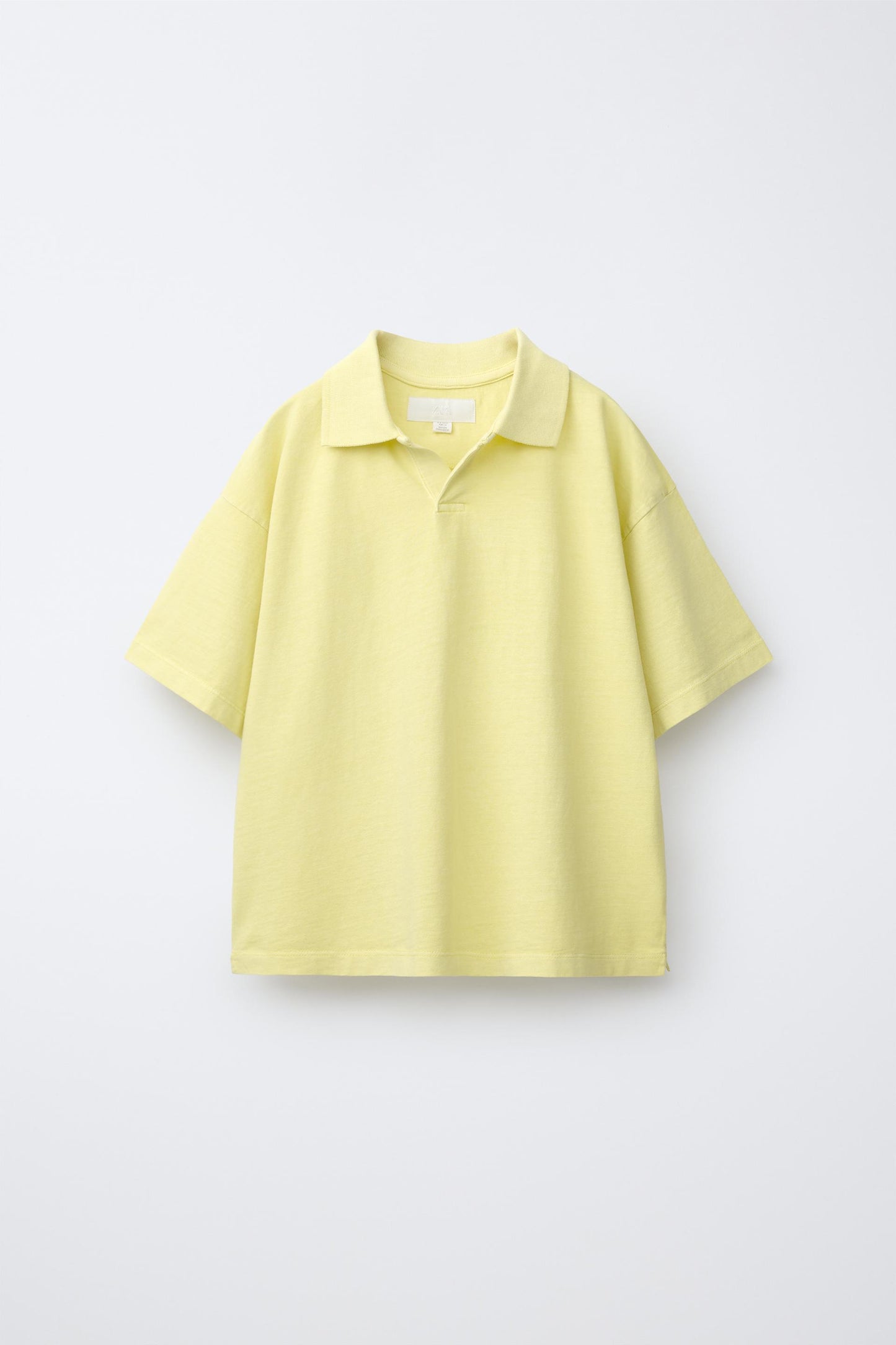 RELAXED OPEN COLLAR POLO - PALE YELLOW