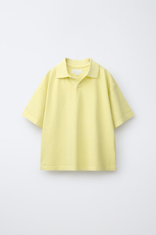 RELAXED OPEN COLLAR POLO - PALE YELLOW