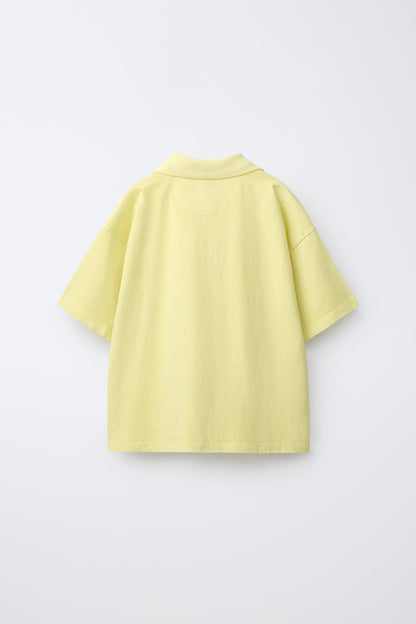 RELAXED OPEN COLLAR POLO - PALE YELLOW