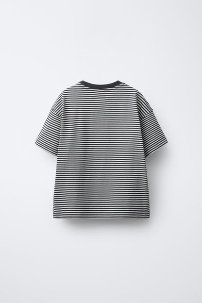 STRIPED SHORT SLEEVE - BLACK