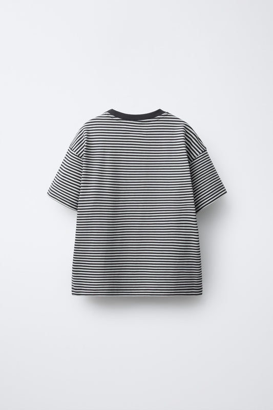 STRIPED SHORT SLEEVE - BLACK