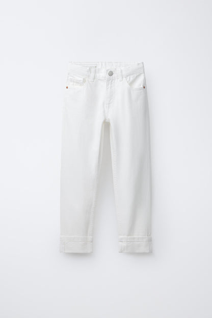 STRAIGHT LEG JEANS - WHITE