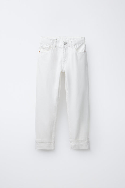 STRAIGHT LEG JEANS - WHITE