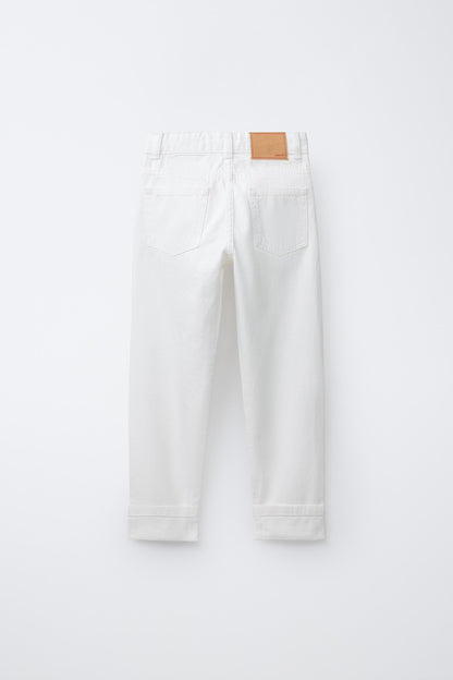 STRAIGHT LEG JEANS - WHITE