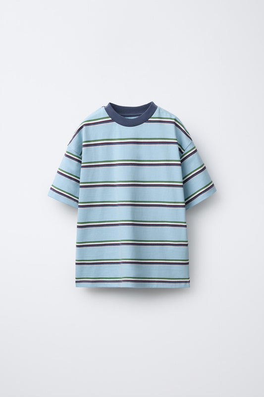 BLOCK STRIPE SHORT SLEEVE - SEA