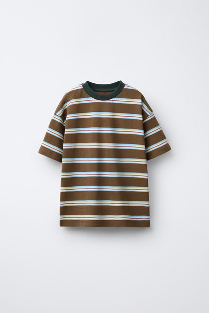 BLOCK STRIPE SHORT SLEEVE - WOODS