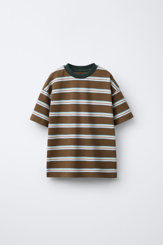 BLOCK STRIPE SHORT SLEEVE - WOODS