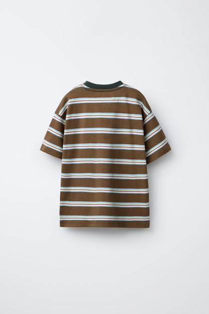 BLOCK STRIPE SHORT SLEEVE - WOODS