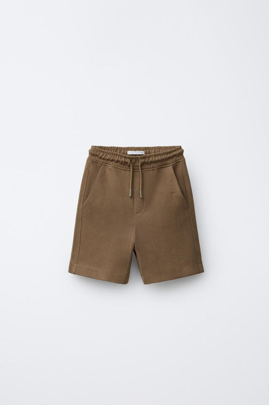 ACTIVE COTTON SHORTS - BROWN