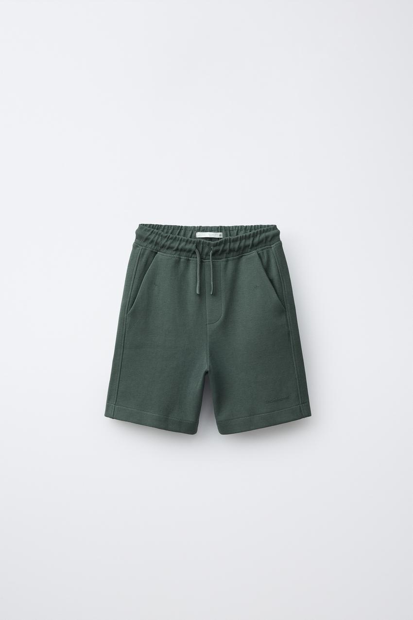 ACTIVE COTTON SHORTS - FOREST GREEN