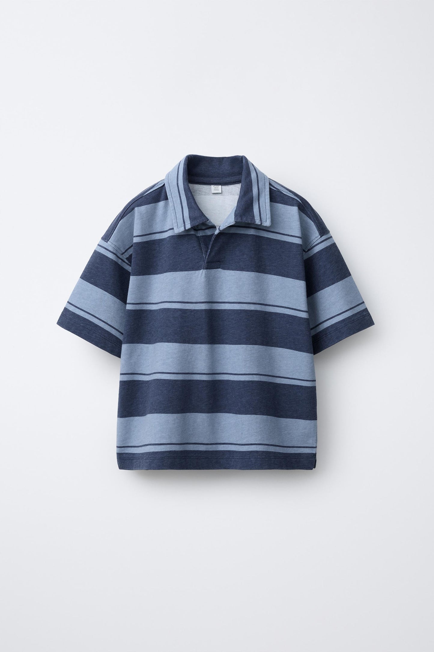 OVERSIZED STRIPED POLO - BLUE
