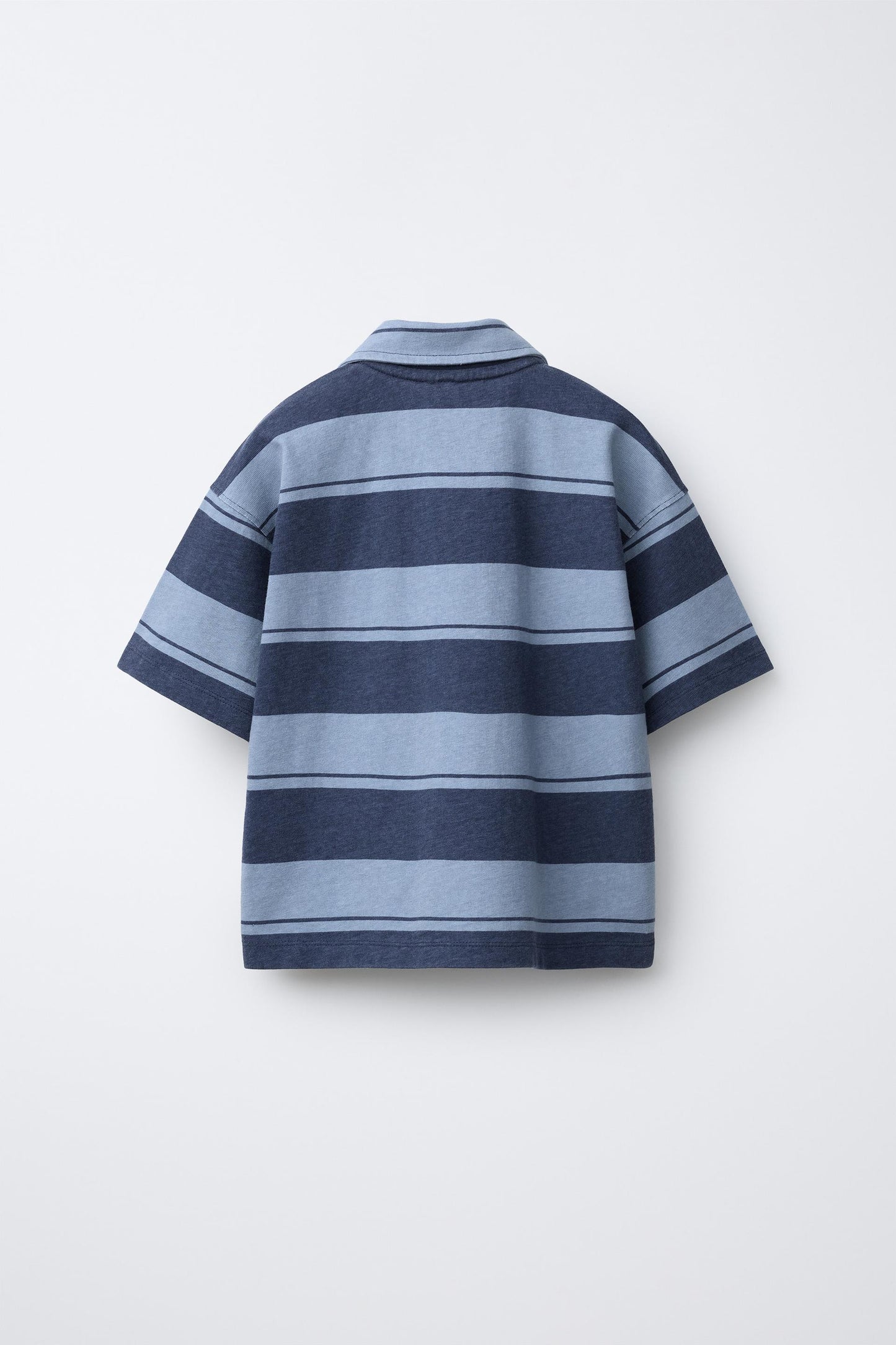 OVERSIZED STRIPED POLO - BLUE