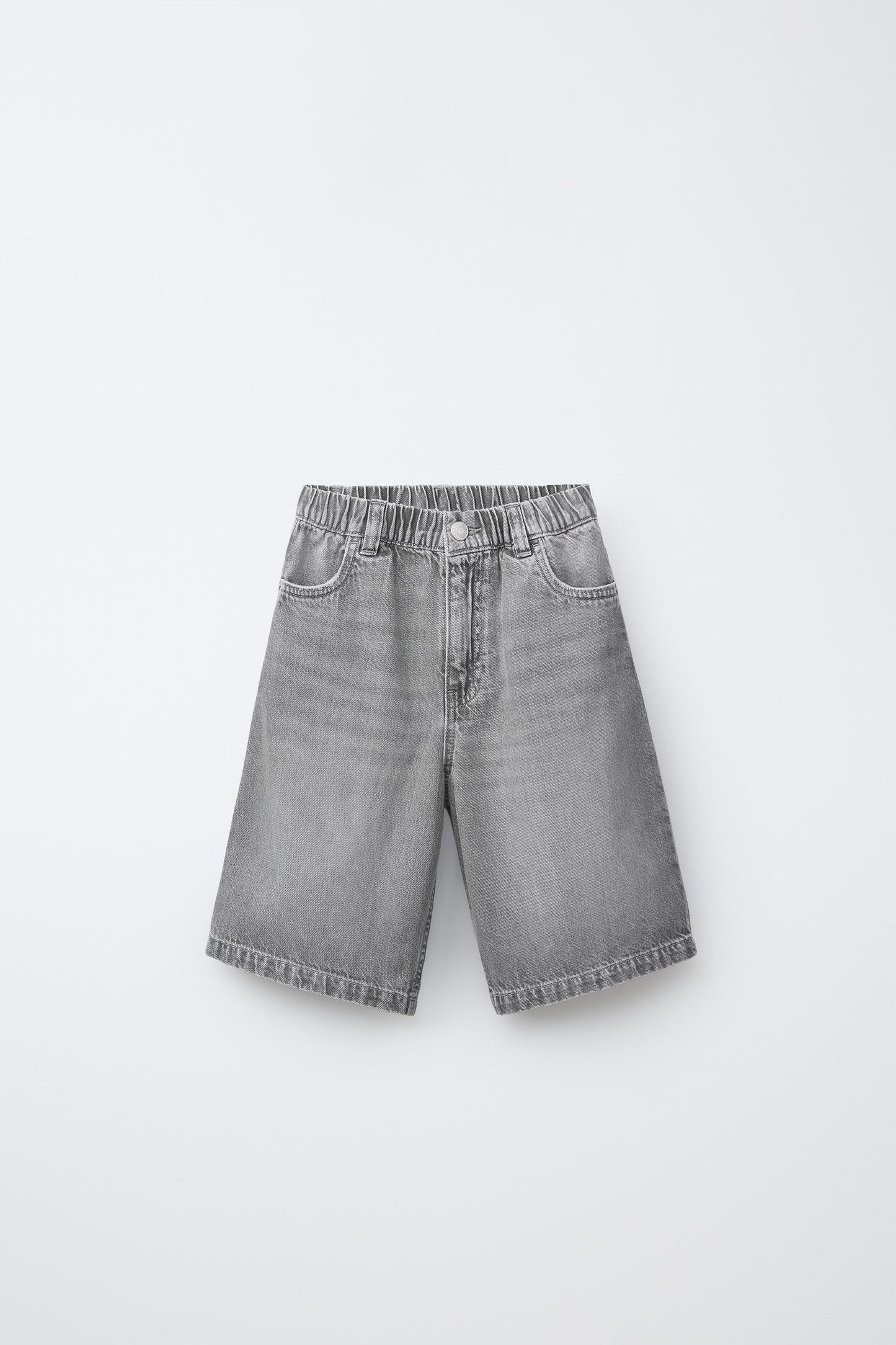 BAGGY DENIM SHORTS - GREY