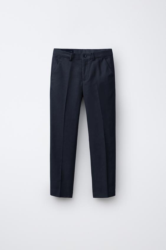 FORMAL LINEN TROUSERS - NAVY BLUE