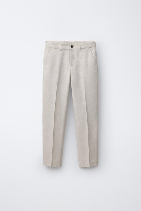FORMAL LINEN TROUSERS - CREAM