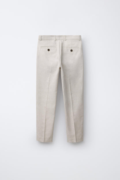 FORMAL LINEN TROUSERS - CREAM