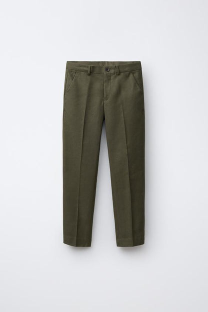 FORMAL LINEN TROUSERS - KHAKI
