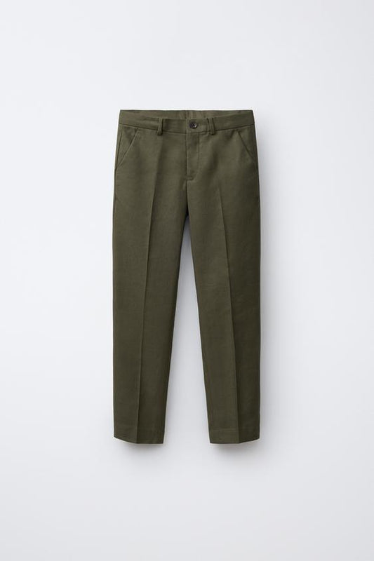 FORMAL LINEN TROUSERS - KHAKI