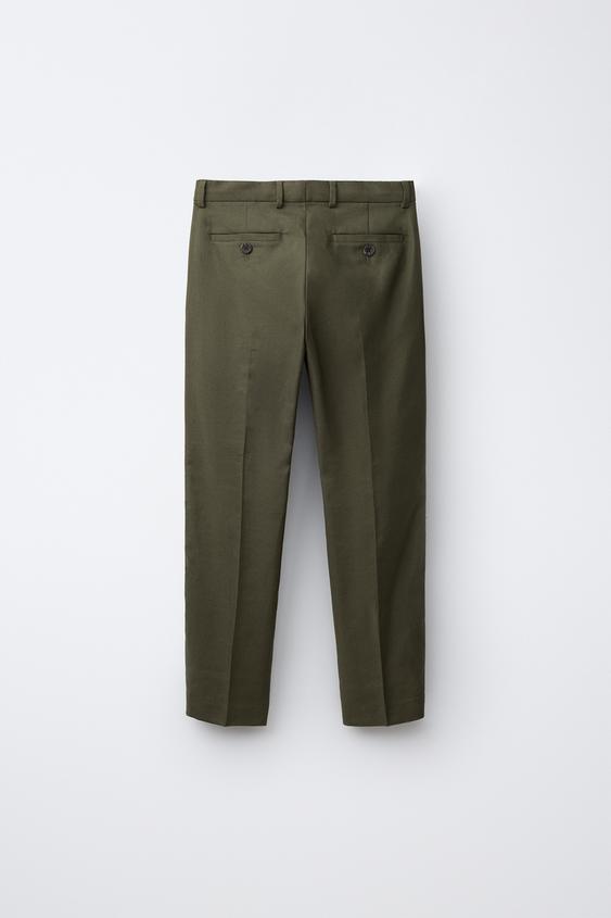 FORMAL LINEN TROUSERS - KHAKI