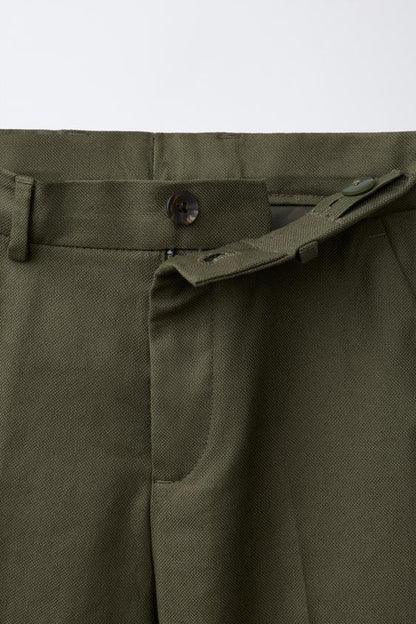 FORMAL LINEN TROUSERS - KHAKI