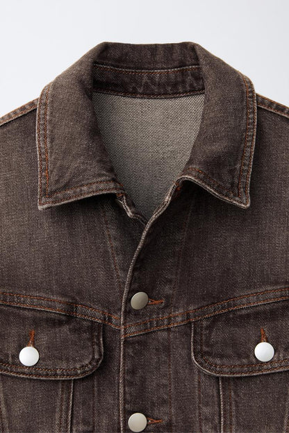 FADED DENIM JACKET - STONE
