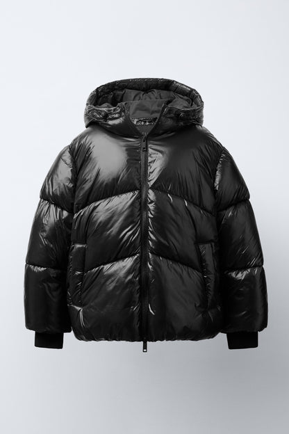 SHINY DOWN JACKET - BLACK