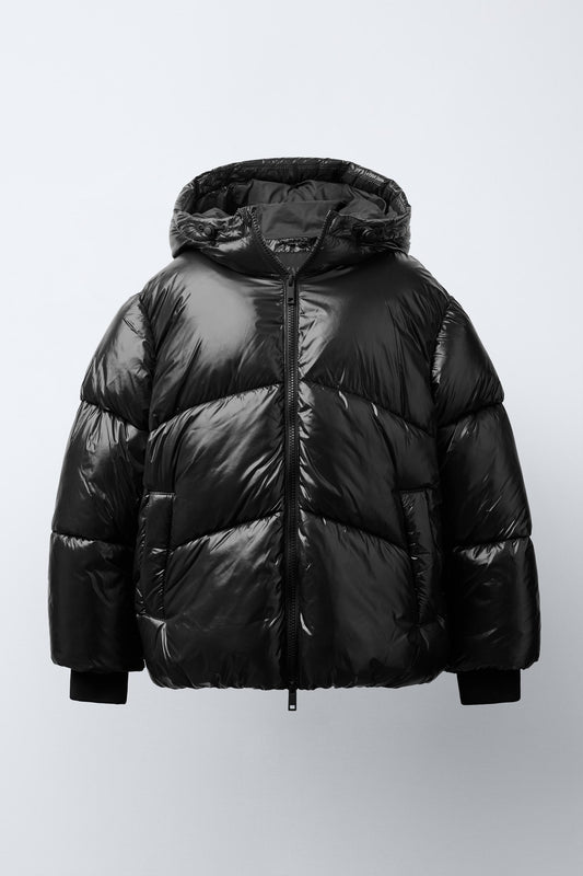 SHINY DOWN JACKET - BLACK