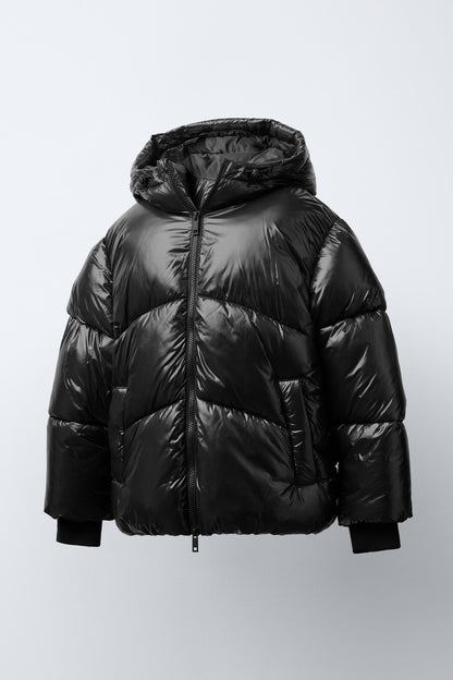 SHINY DOWN JACKET - BLACK