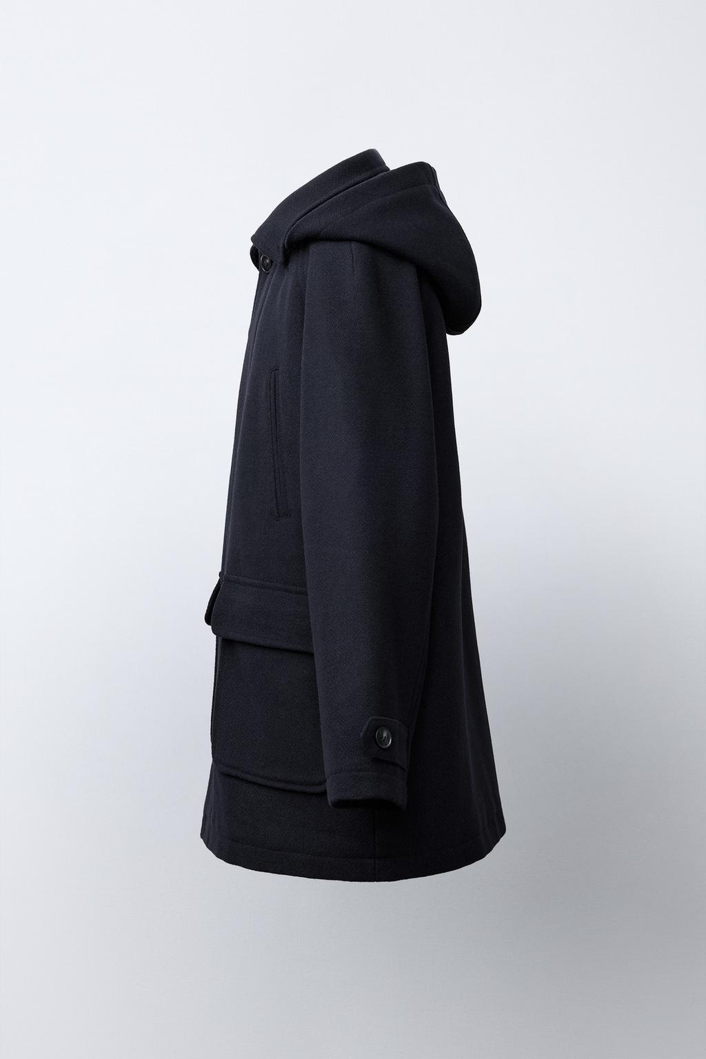 WOOL BLEND TRENCH - NAVY BLUE
