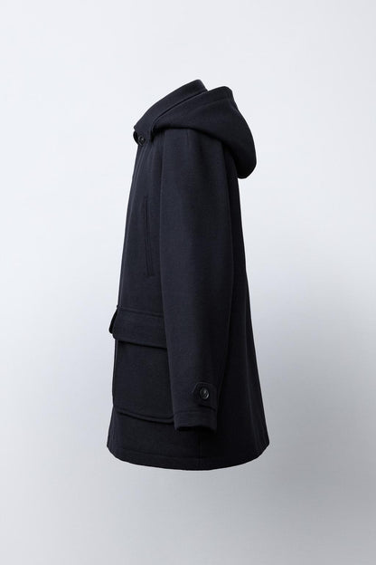 WOOL BLEND TRENCH - NAVY BLUE