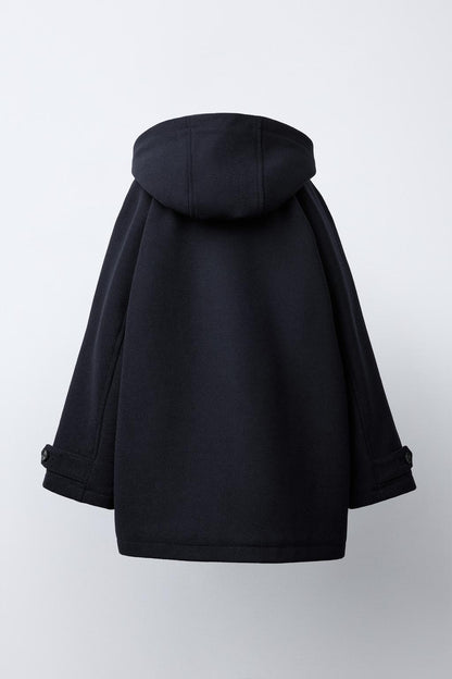 WOOL BLEND TRENCH - NAVY BLUE