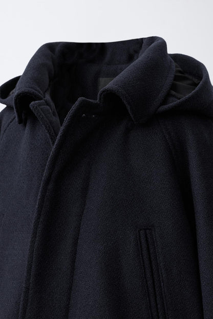 WOOL BLEND TRENCH - NAVY BLUE