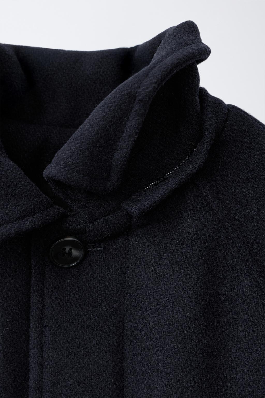 WOOL BLEND TRENCH - NAVY BLUE
