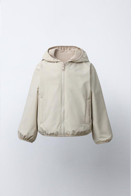 REVERSIBLE NYLON FLEECE JACKET - CREAM
