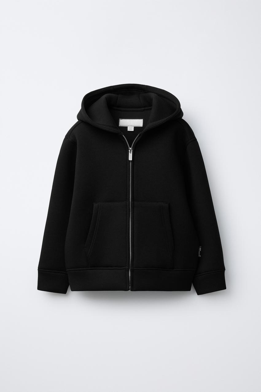 ZIP UP HOODIE - BLACK