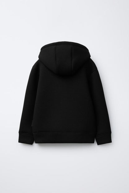ZIP UP HOODIE - BLACK