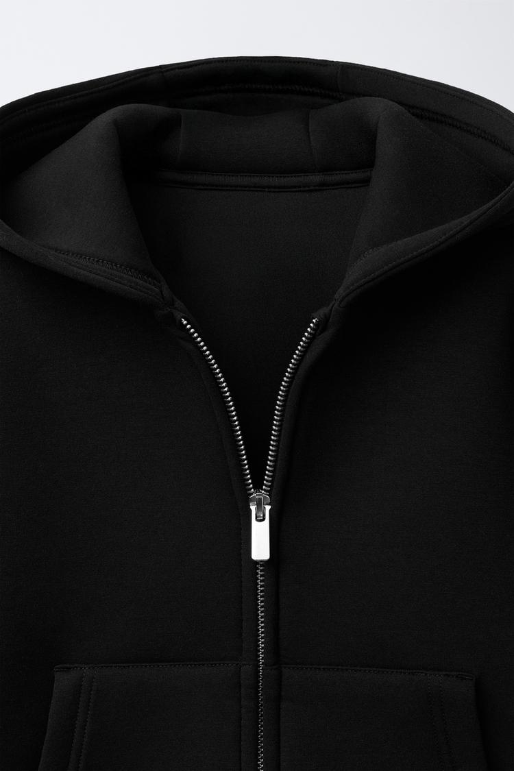 ZIP UP HOODIE - BLACK